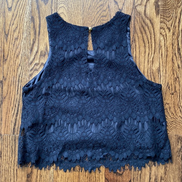 Maison Jules - Lace Crop Top - Black - Small - Picture 2 of 5